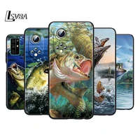 painting fishing silicone cover for honor 60 50 se 30 30i 20 20s 20e 9s 9a 9c 30s 7c pro lite black phone case coque