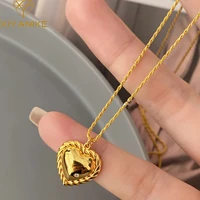 xiyanike 2022 new elegant heart pendant necklace for women girl clavicle chain choker fashion jewelry gift party collier femme