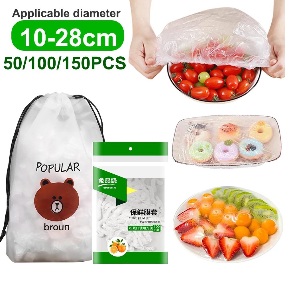 Reusable Food Storage Cover Plastic Disposable Elastic Covers for Bowls Cups Plate Lid Fresh Keeping Kitchen Supplies | Дом и сад