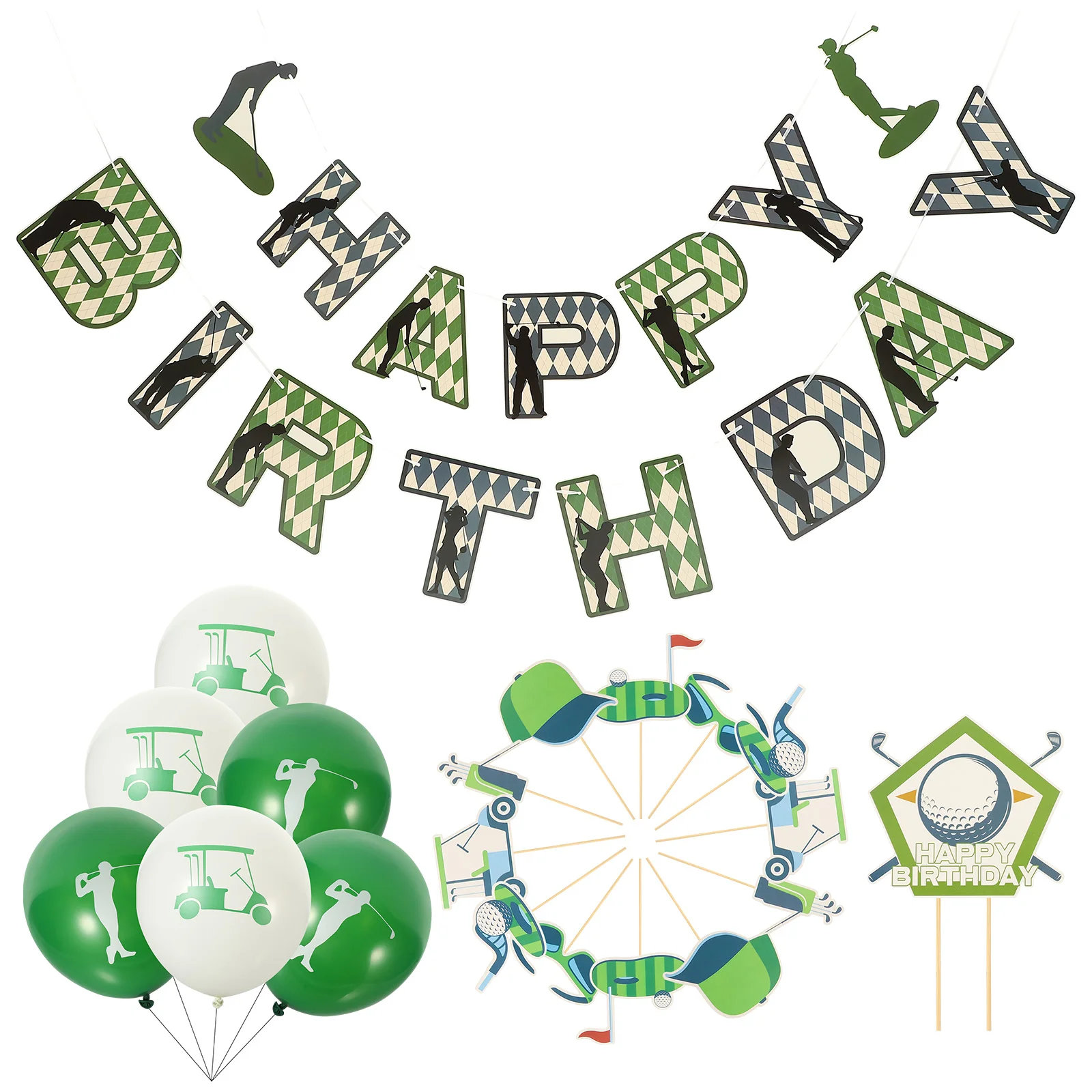 

Happy Birthday Decorations Delicate Balloons Decorative Golf Decorate Layout Props Party Banner