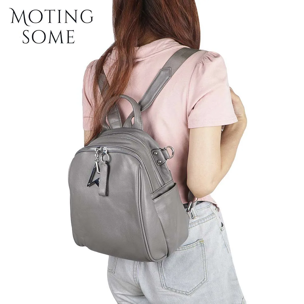 Motingsome минималистский женский кожаный рюкзак Роскошные кошельки на плечо из