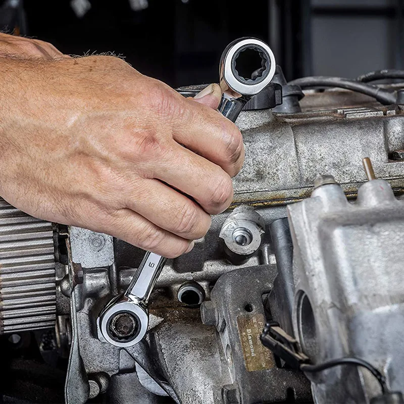 Набор гаечных ключей с трещоткой набор двойной головкой из хромованадиевой