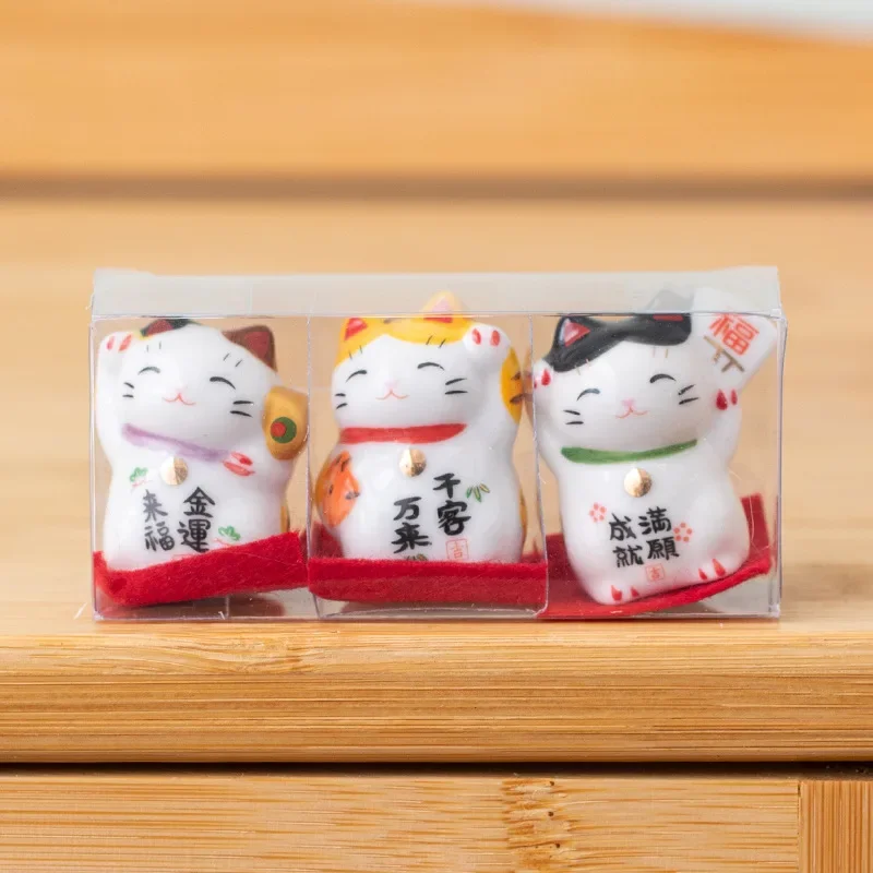 

Настольные украшения "Кот удачи", керамика, набор из 3 штук