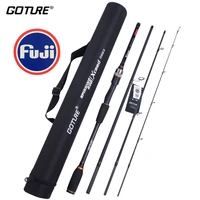 goture xceed 4 section spinning casting fuji fishing rod 6ft 10ft 5 39g carbon fiber mh m portable lure rods for travel fishing