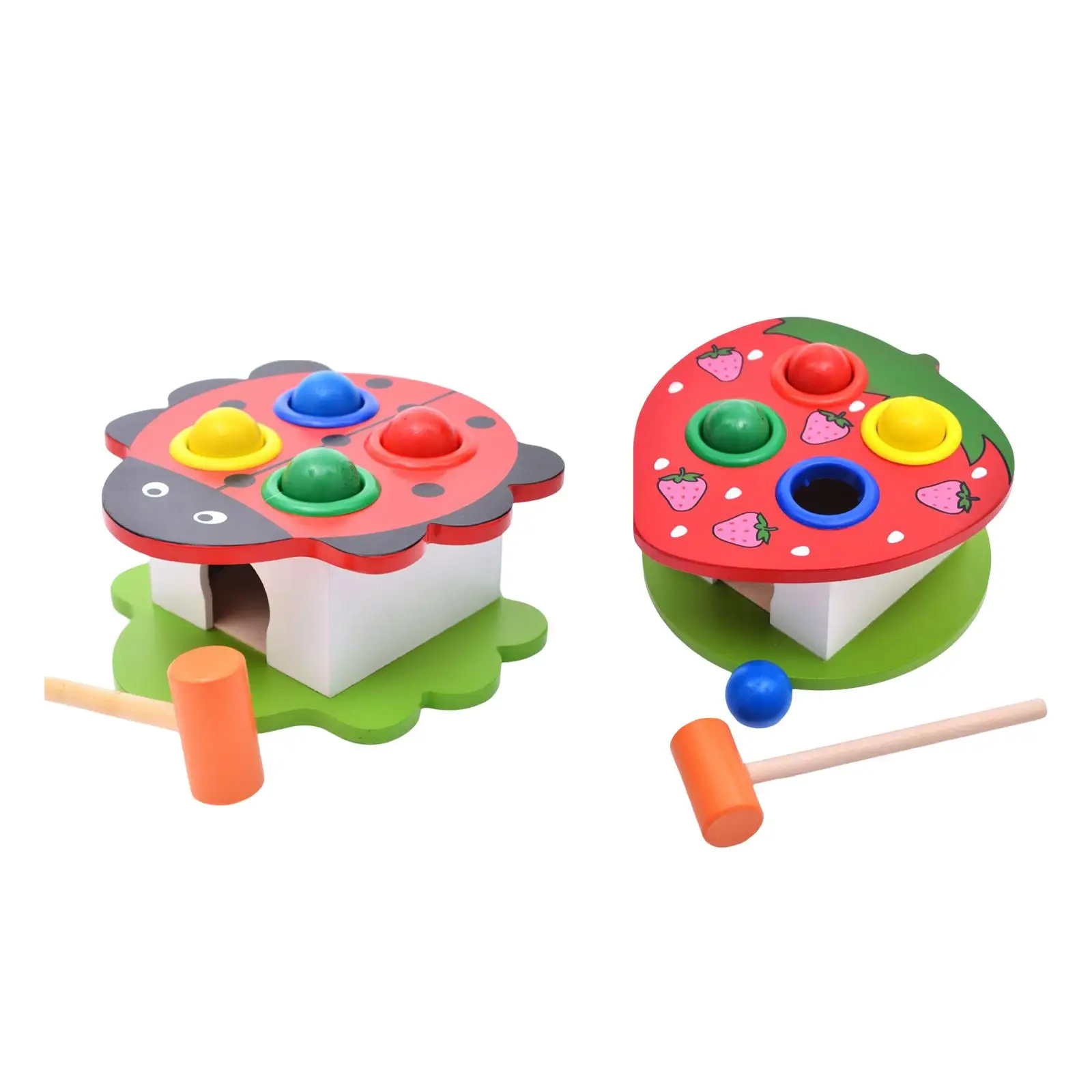 

Wooden Pound Bench Toy Montessori Toys with Mallet Educational for Teaching