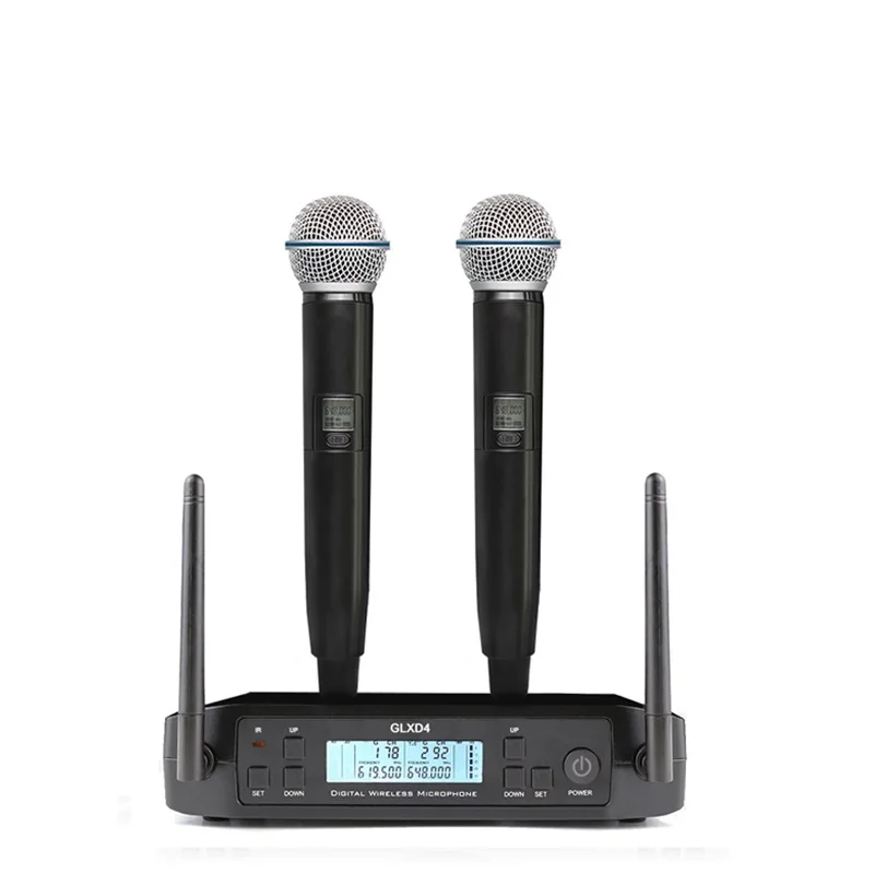 

SOM GLXD4 High Quality Professional Dual Wireless Microphone System stage performances Dynamic 2 Channel 2 Handhelds