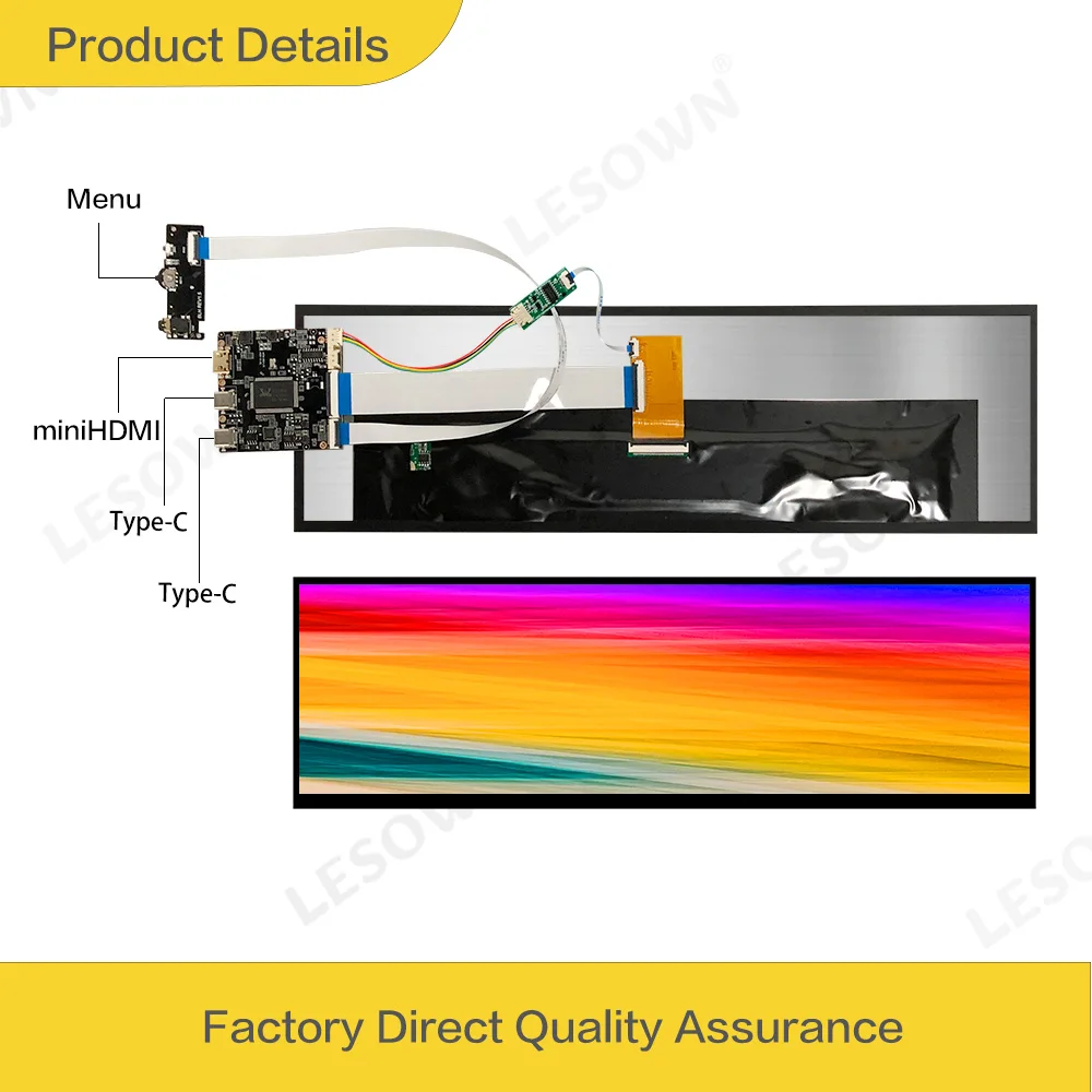 LESOWN дисплей с длинной полосой 14 5 дюймов 2560x72 0 IPS ЖК-экран 1500:1 USB C HDMI сенсорный