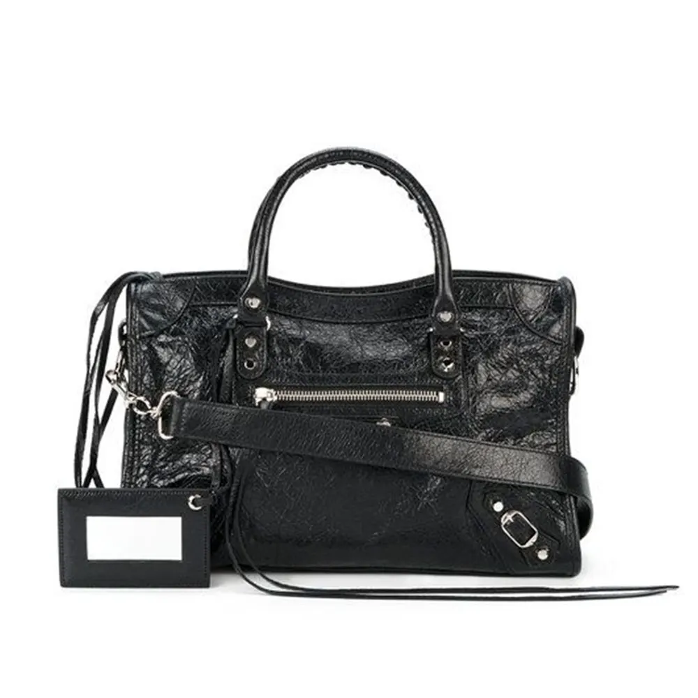

2023 Soft Artificial Leather Cool Street Shoulder Purse Women Bags Moto Biker Handbags Brand Black Goth White Rivets Mirror
