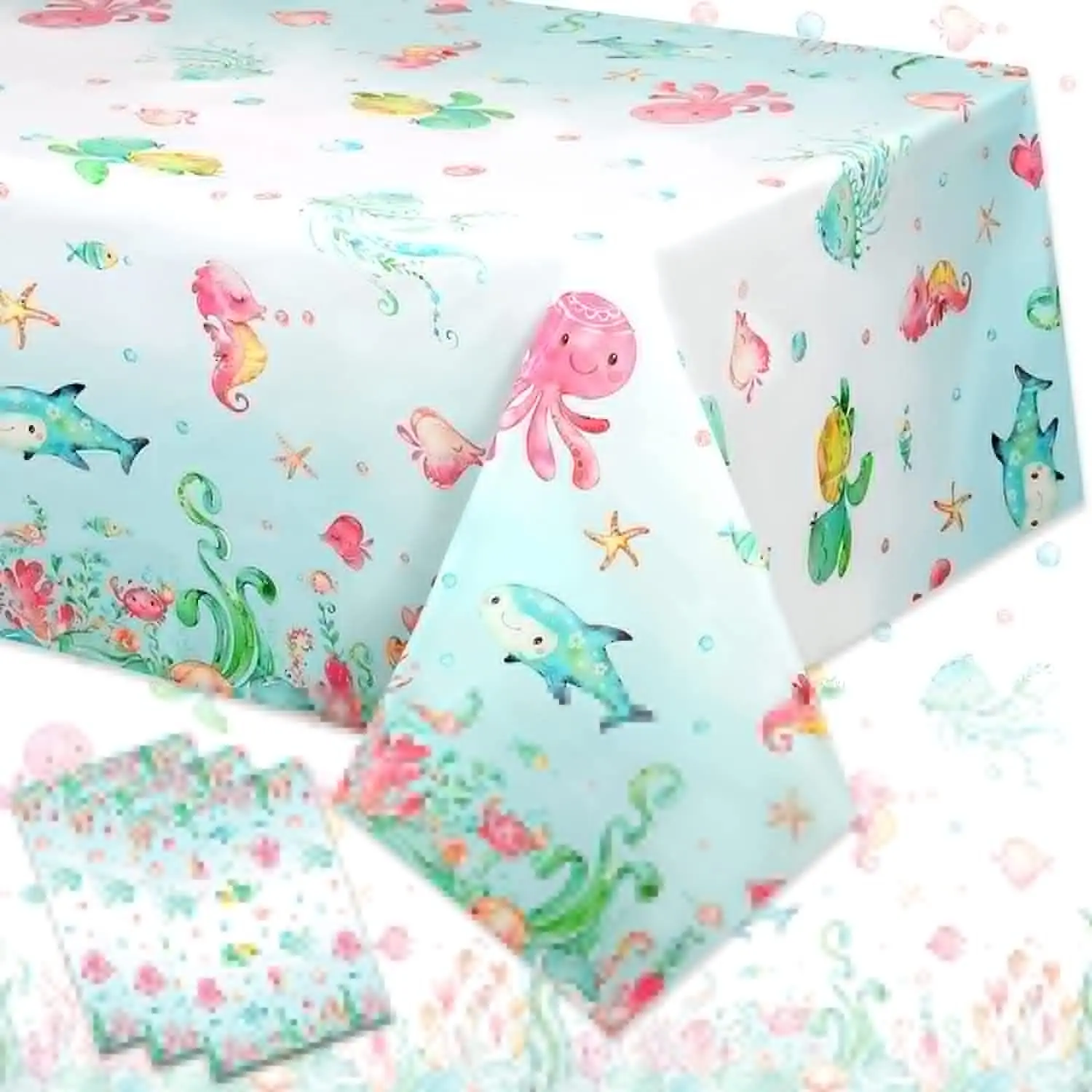 Table Cloth Rectangle Underwater Birthday Party Baby Shower 
