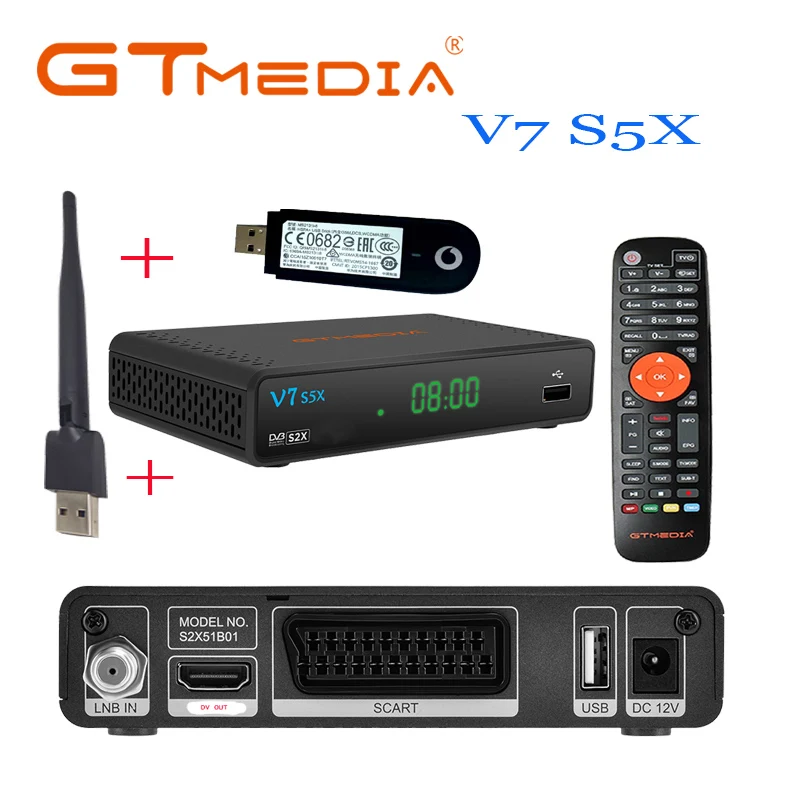 

10pcs GTMEDIA V7 S2X Freesat V7s WIFI DVB-S2 HD Youtube PowerVU CCaam Newcamd GTMEDIA V7S freesat v7s satellite receiver V7 S5X
