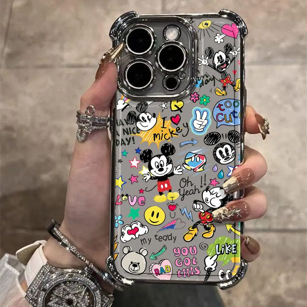 Чехол с рисунком Микки Мауса и граффити для iPhone 16 15 14 13 12 11 Pro Max X XR XSMax 7 8 Plus