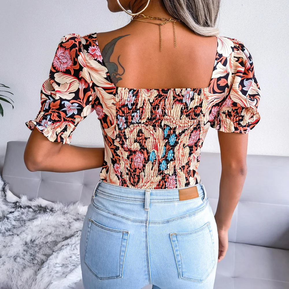 

Women's new floral short-sleeved top is fashionable and comfortable