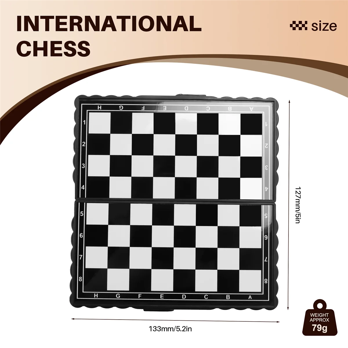 5x5 дюймов шахматы портативная пластиковая складная доска с магнитными