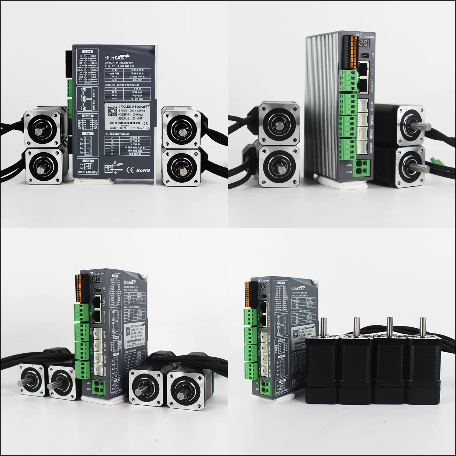 Фото Lichuan DC24V~50V1.2A 1000PPR Комплект контроллера шагового двигателя 0,48/0,72 Нм 2-фазный Nema17 4-осевой комплект драйверов шагового двигателя с замкнутым контуром №5