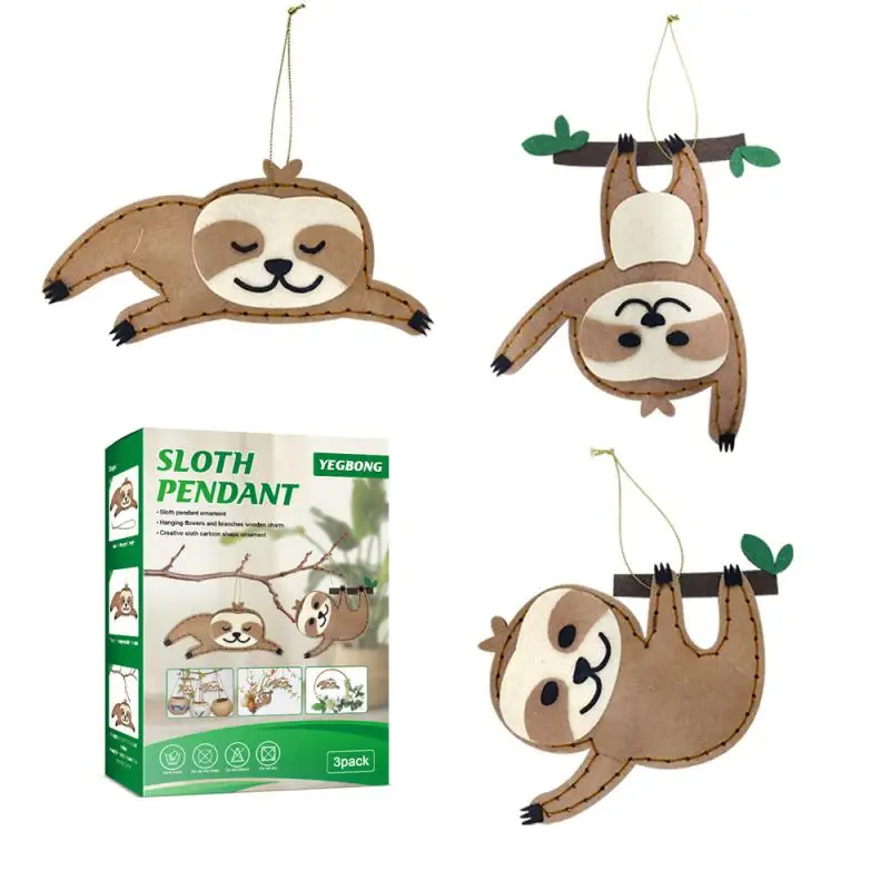 

Креативные праздничные украшения, настенный мультяшный кулон, украшение, милый Ленивец, дизайн Ленивец с цветами и ветвями, подвесное украш...