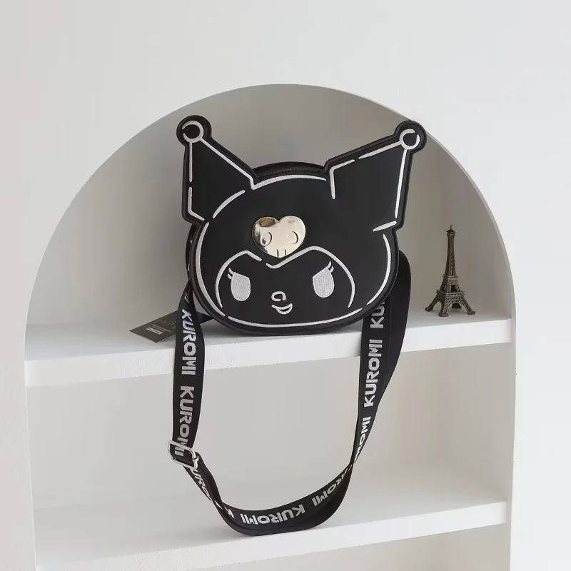

Cartoon Sanrioed Kuromi Doll PU Single Shoulder Bag Handbag Kawaii Anime Fashion Three-dimensional Shape Storage Bag Girl Gift