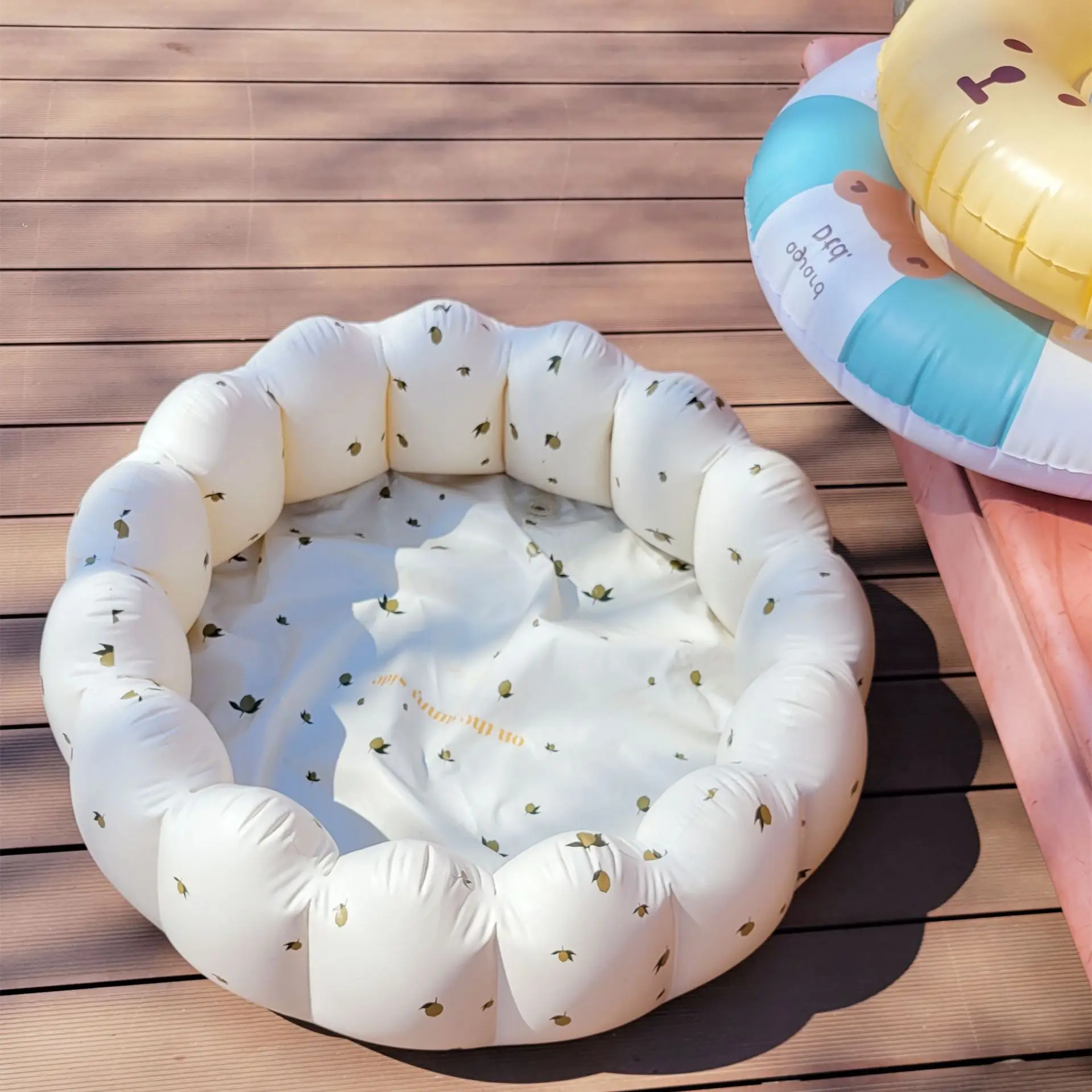 Foldable Inflatable Petal Baby Swimming Pool Household Outdoor Paddling Pool Soft PVC Round Colorful Balls Fence Play Space Room