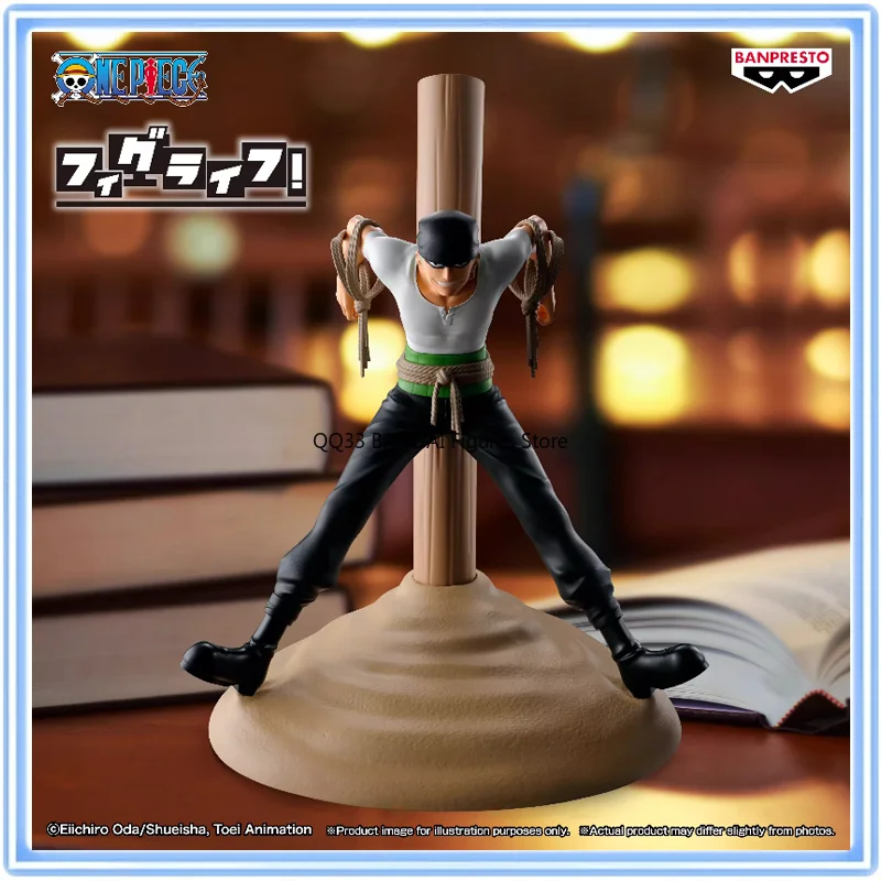 Фото Bandai аниме ONE PIECE фигурка Bounty Hunter Roronoa Zoro держатель для ручки фигурка модель настольные украшения коллекционные предметы №1
