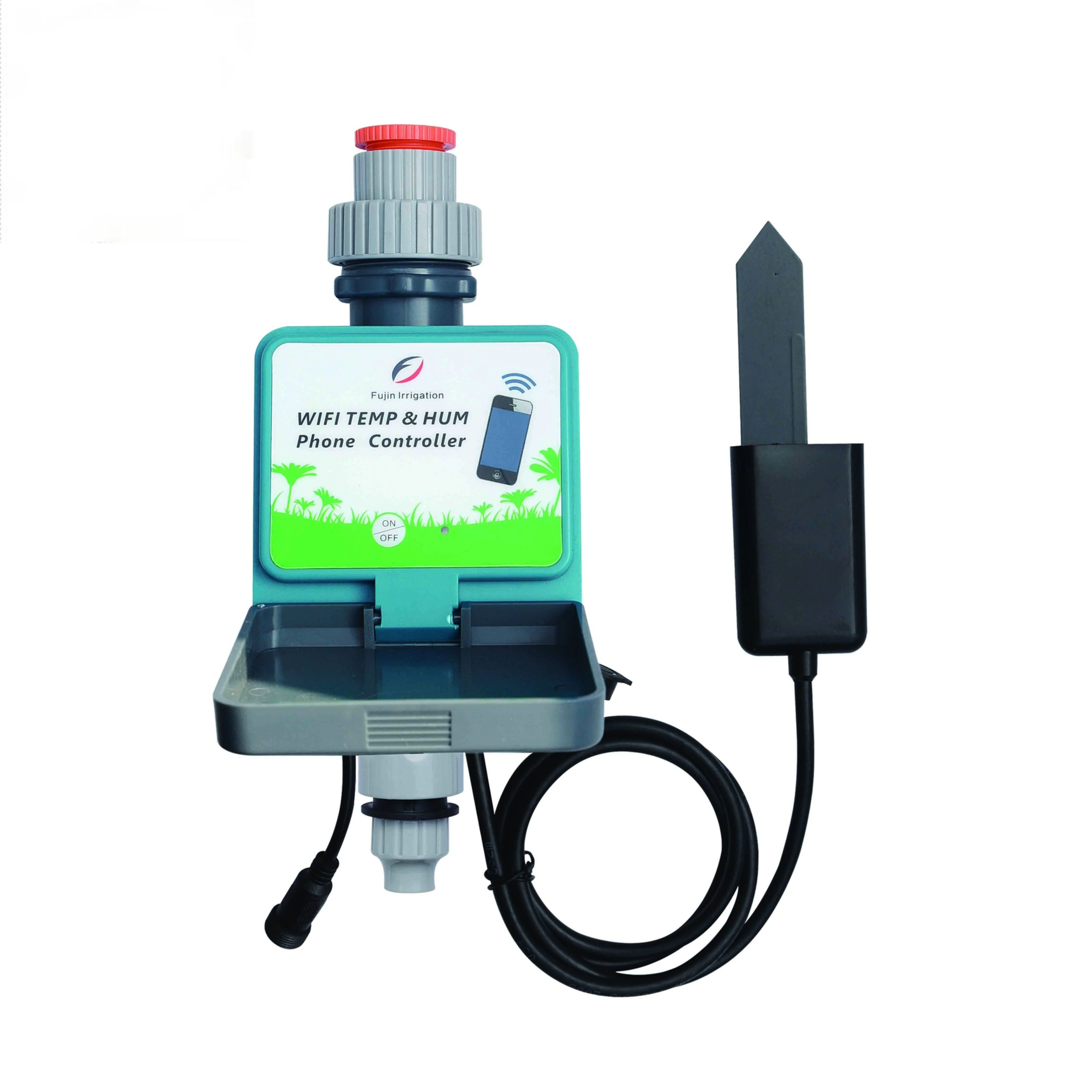 

Garden irrigation GSM soil temperature and humidity controller