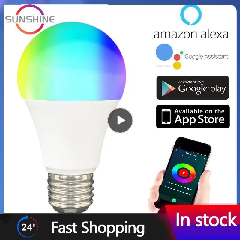 

1~8PCS Smart Led Bulb Dimmable Light lamp 9W E27 TUYA Bulbs Party Light Color Adjustable Dimmer Alexa google Voice