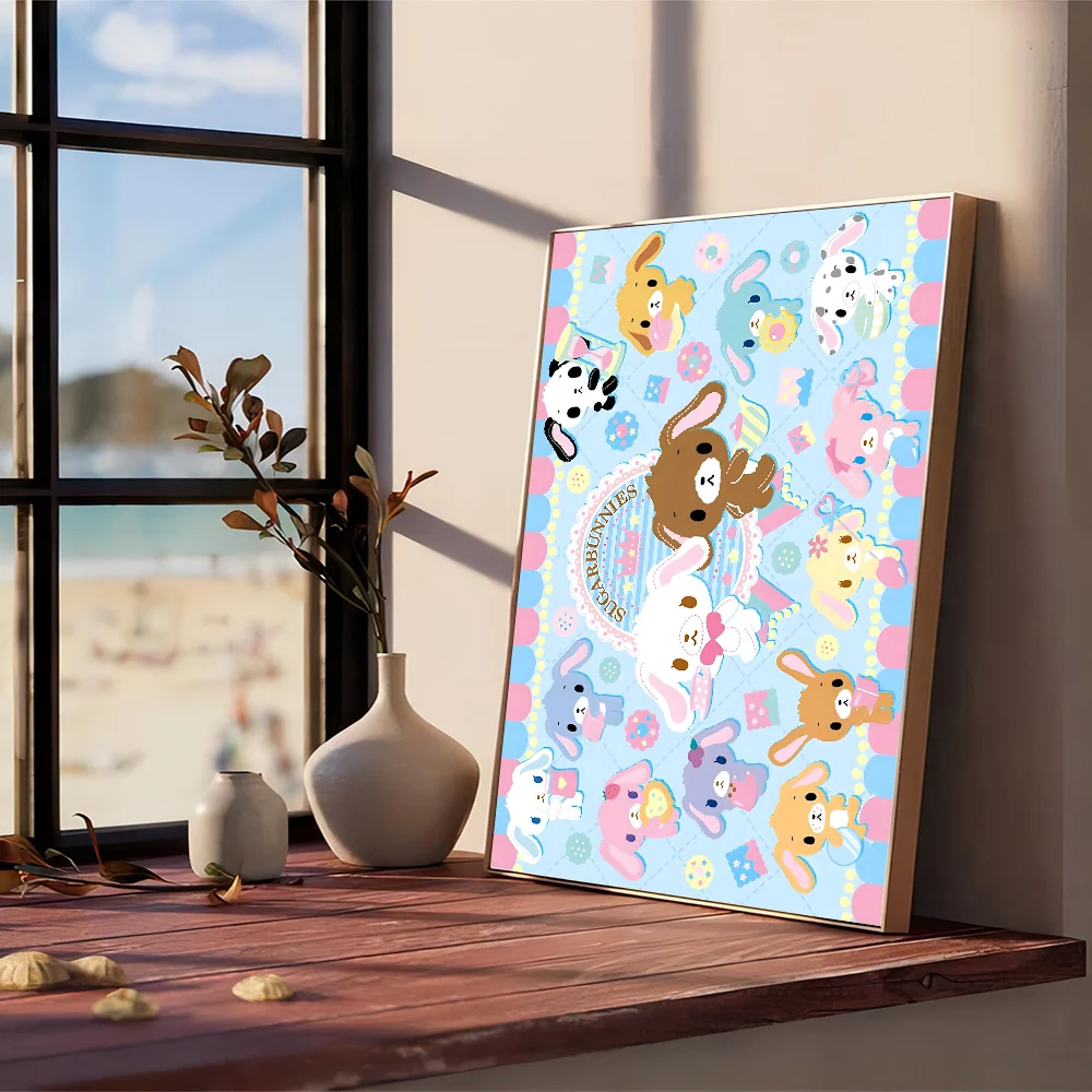 S_sugarbunnies-Affiche de хорошего качества в бумаге крафт аниме Kawaii impression vintage décoration artistique