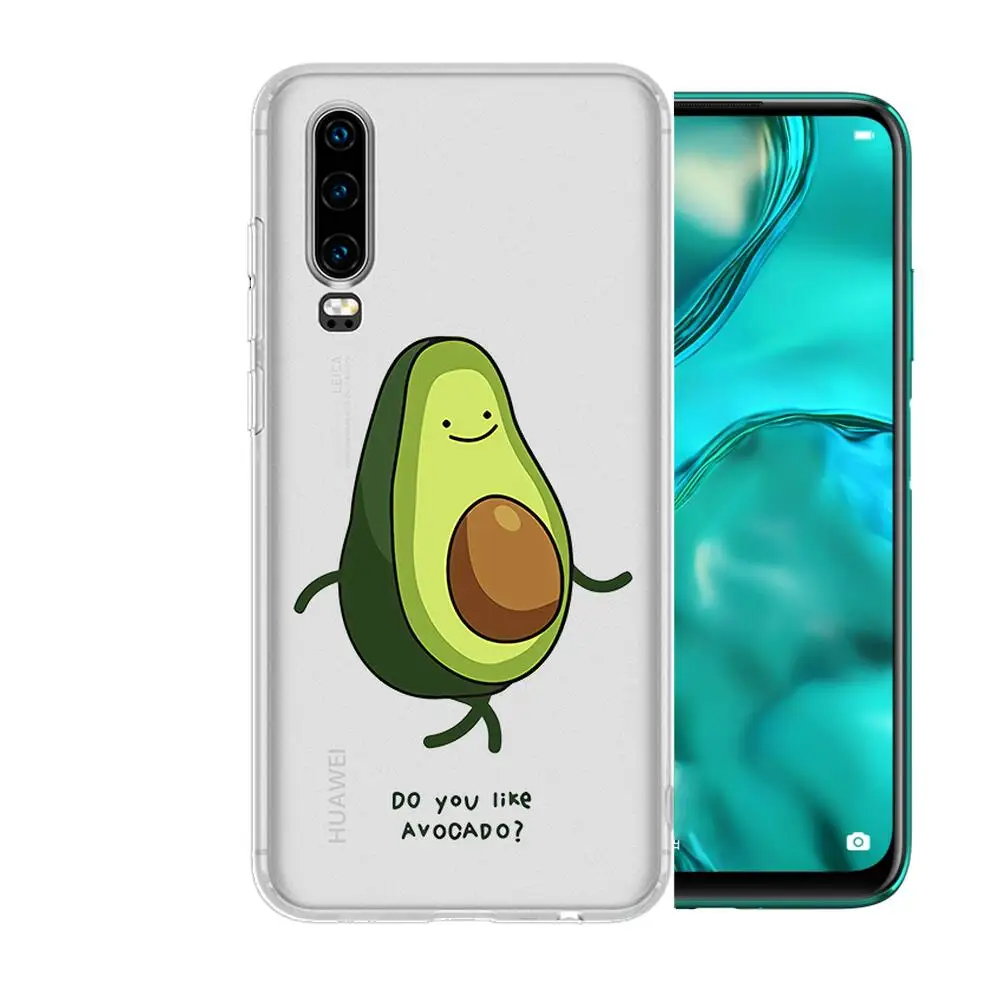 Модный авокадо аниме чехол для телефона Huawei p50 P40 P30 P20 P10 P9 P8 Lite E Pro Plus Etui оболочка