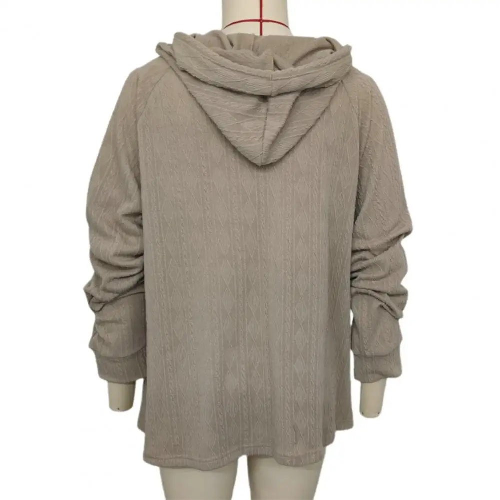 

Women Hoodie Versatile Women's Hoodies Casual Comfy Chic Mid-length Tops with Drawstring Patch Pockets for Fall Spring Seasons