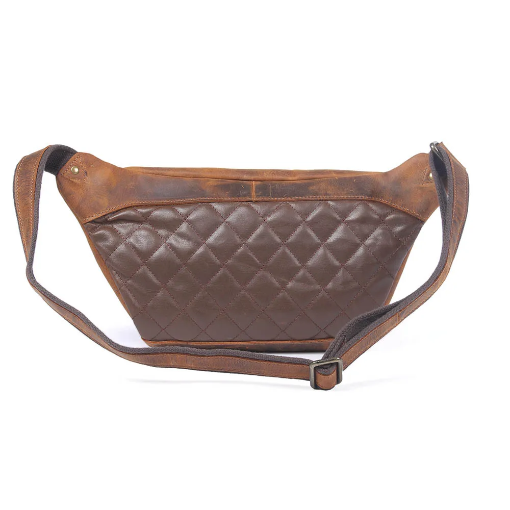 Мужская нагрудная сумка из натуральной воловьей кожи