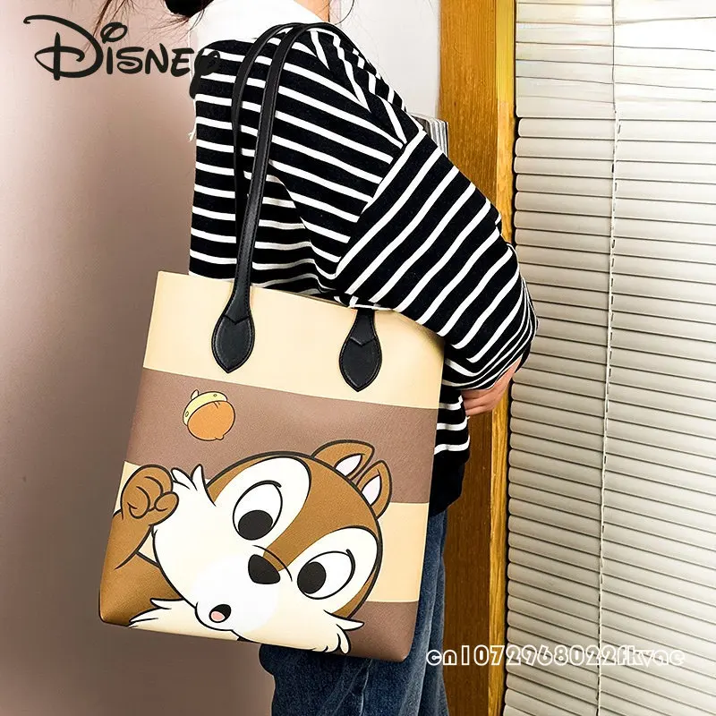 Disney Qiqi New Women's Shoulder Bag Fashion High Capacity Commuter Handbag Cartoon Leisure Multifunctional Shopping Bag