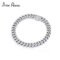 JADE ANGEL Moissanite Cuban Chain Luxury Diamond Bracelet Round D VVS 925 Sterling Silver Men Chain Hip hop Jewelry Necklace