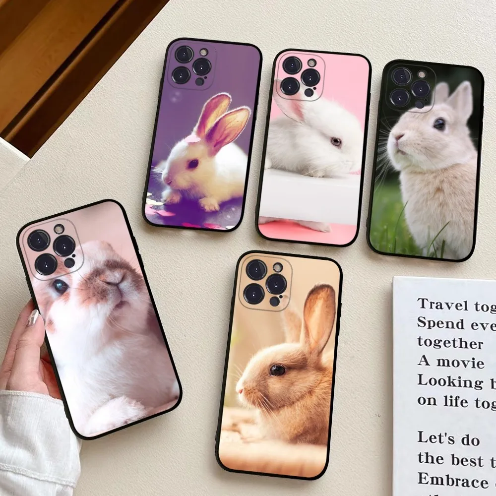 

Cute Bunny Rabbit Phone Case For iPhone 14 11 12 13 Mini Pro XS Max Cover 6 7 8 Plus X XR SE 2020 Funda Shell
