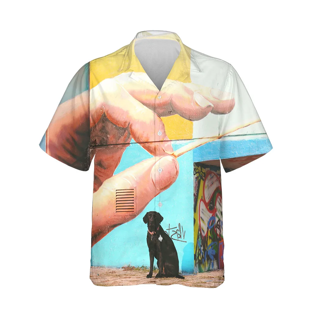Jumeast 3D Abstract Aesthetic Summer Hawaiian Men's Short Sleeve Shirt Clothing Casual Streetwear Blouse Top Loose Man Clothes
