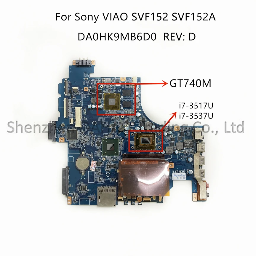 

Материнская плата DA0HK9MB6D0 для ноутбука Sony VIAO SVF152 SVF152A с процессором i7 GT740M GPU A1961832A A1945012A 100% полностью протестирована