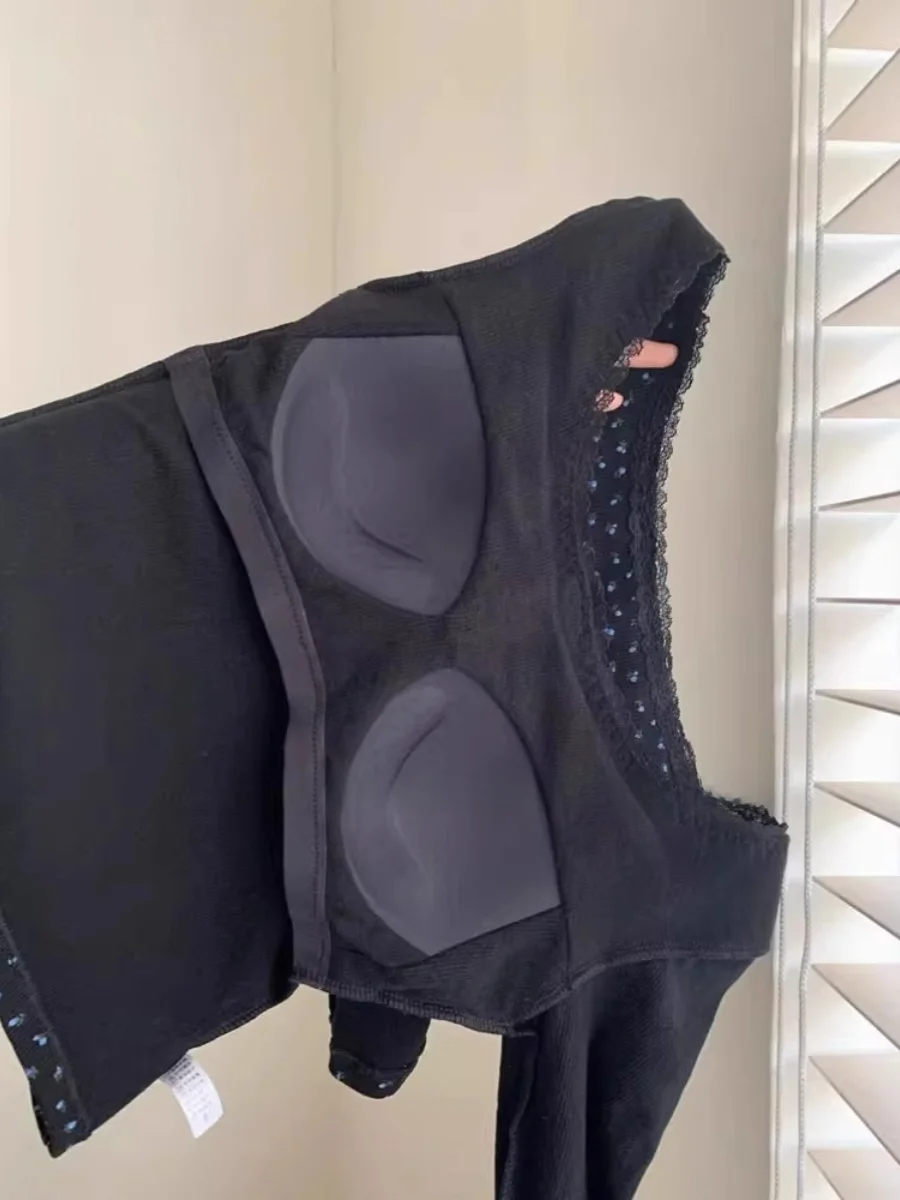 Кружевная футболка с U-образным воротником женское нижнее белье длинными