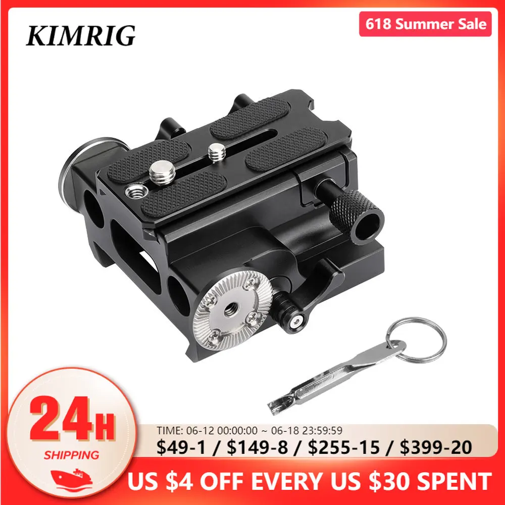 

KIMRIG Quick Release Arri Dovetail Base Plate With Acra Base Plate Dual 15mm Rod Clamp For Universal Dslr Cameras Camcorder