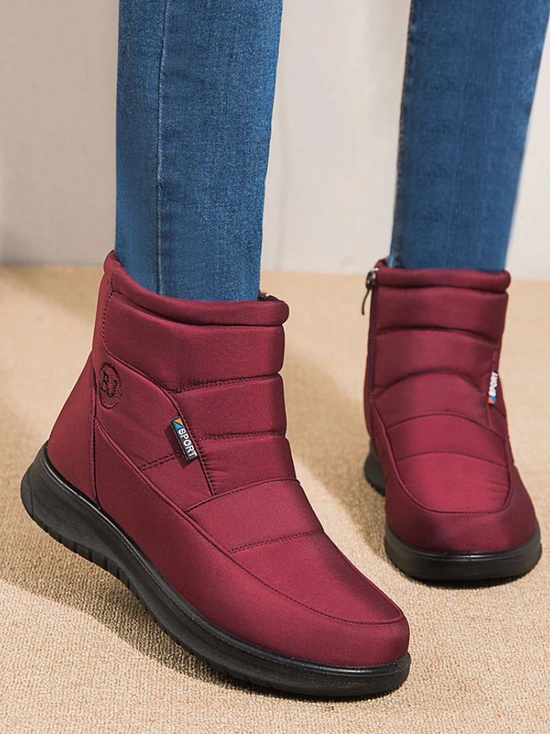 

2022 New Thick Plush Winter Boots for Women Non-slip Waterproof Snow Boots Woman Flat Heels Warm Cotton Padded Shoes