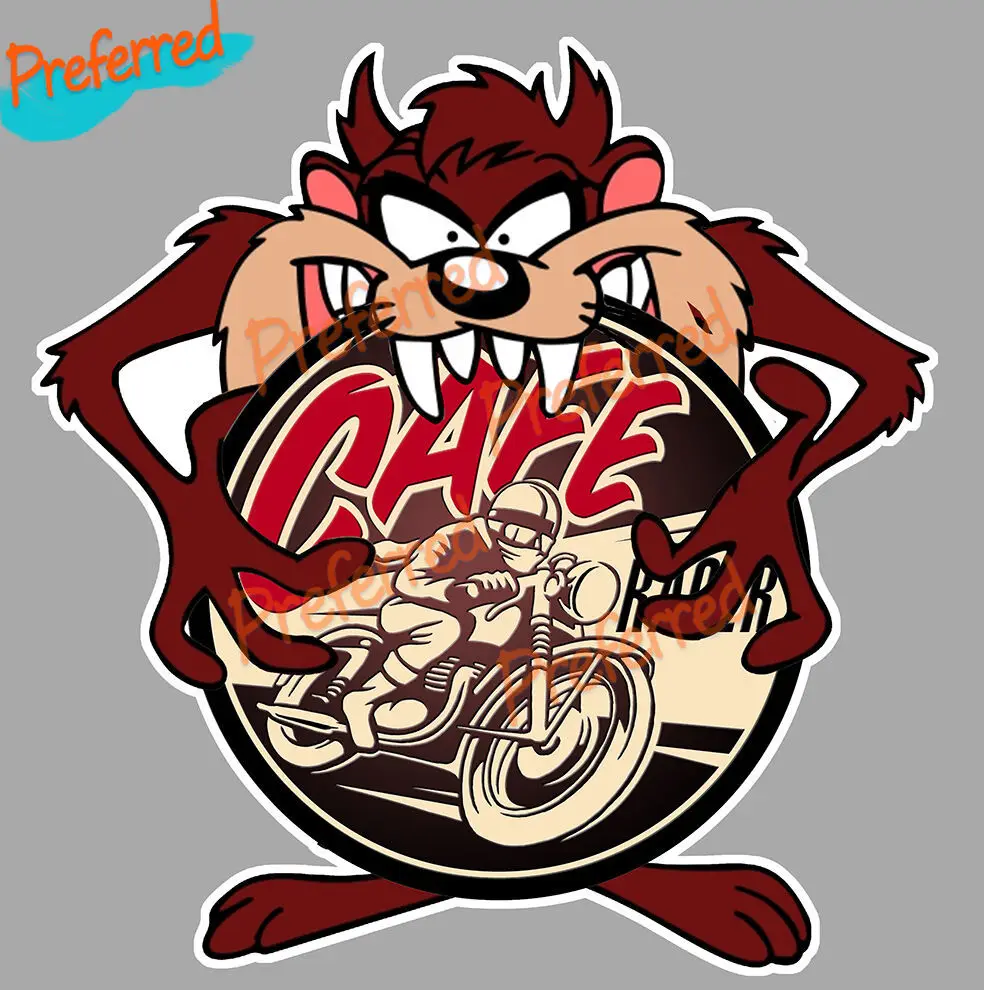 

Cafe Racer Taz Sticker Vinyl Laminated Decal for Your All Cars Racing Laptop Motorcycle Helmet Trunk Surf Camper Window Bumper