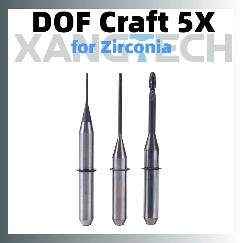 Фото Фрезы XANGTECH DOF 5X из циркония для CAD/CAM систем, зуботехнические фрезы для обработки циркониевых блоков, инструменты для сверления №1