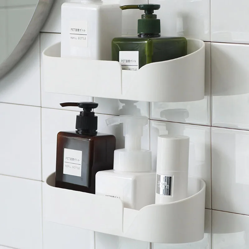 Полка для ванной и туалета косметическая настенная пластиковая полка хранения