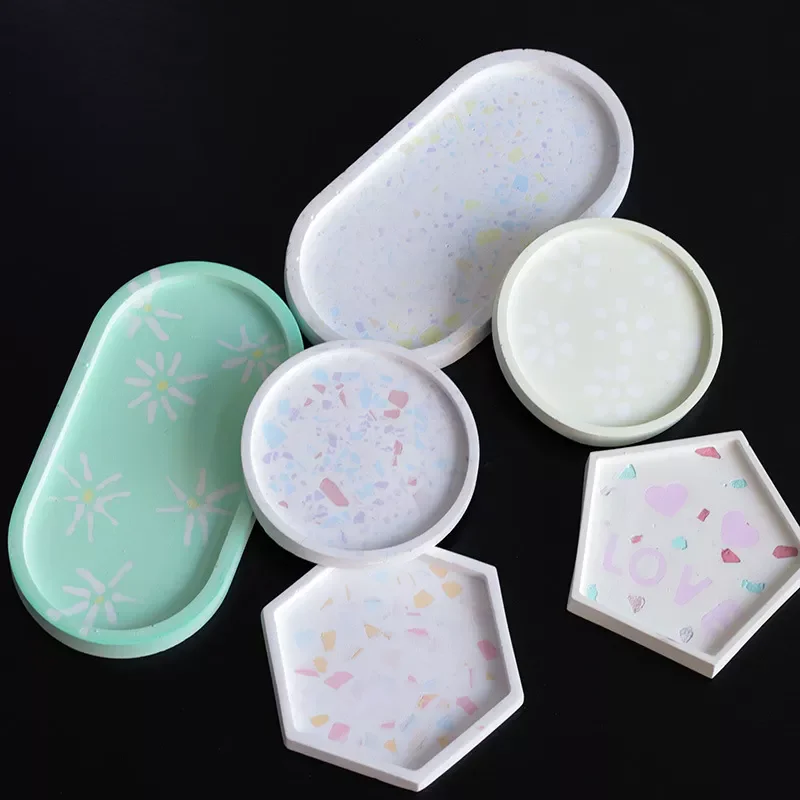 

Storage Tray Silicone Mold Elliptical Dish Silica Gel Epoxy Resin Molds Desktop Storage Box Saucer Plate Cement Mould