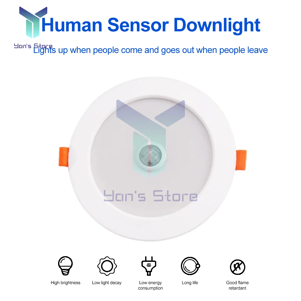 1 шт. встроенный светильник с PIR-датчиком движения