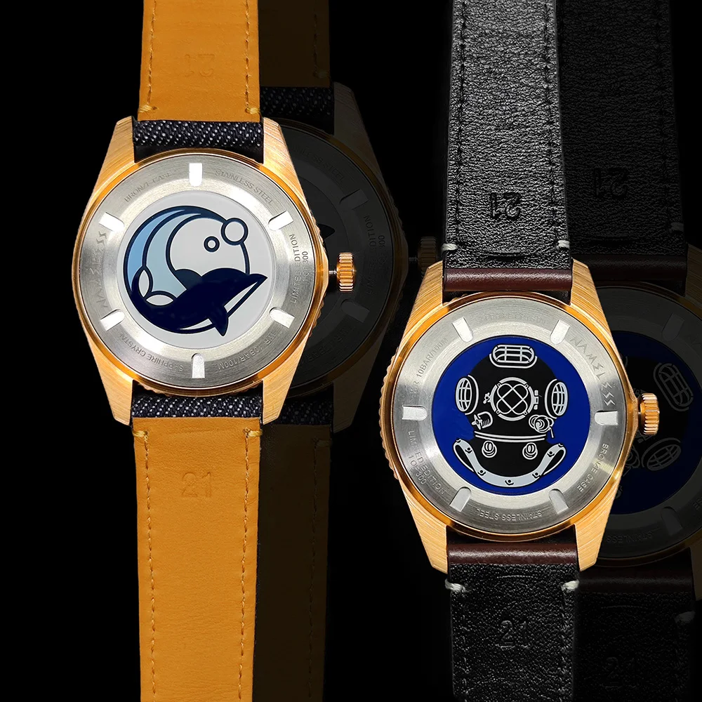 SH CUSN8 Solid Bronze Dive Watch 100M Waterproof Bronze Bezel  Automatic Mechanical Mens Diving Watch SW200 Luxury Gifts