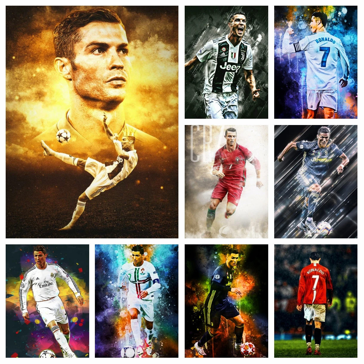 

DIY Cristiano Ronaldo Diamond Painting Football Star CR7 Poster Wall Art Cross Stitch Embroidery Picture Mosaic Craft Home Decor