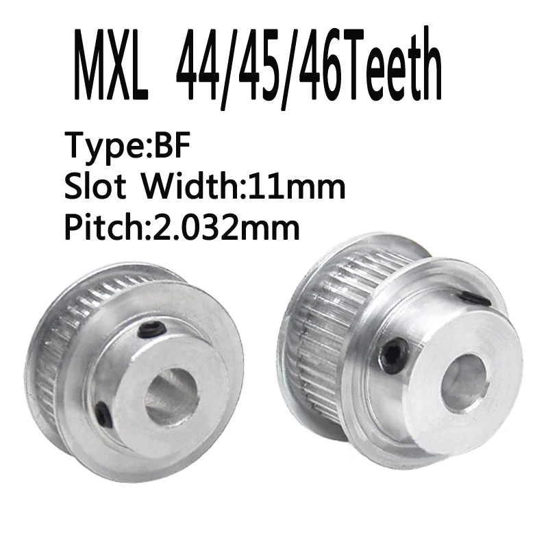 

Синхронное колесо MXL 44/45/46 зубьев, ремень ГРМ типа BF, стандартный слот для станка с ЧПУ, ширина 7/11 мм, отверстие 5-12 мм