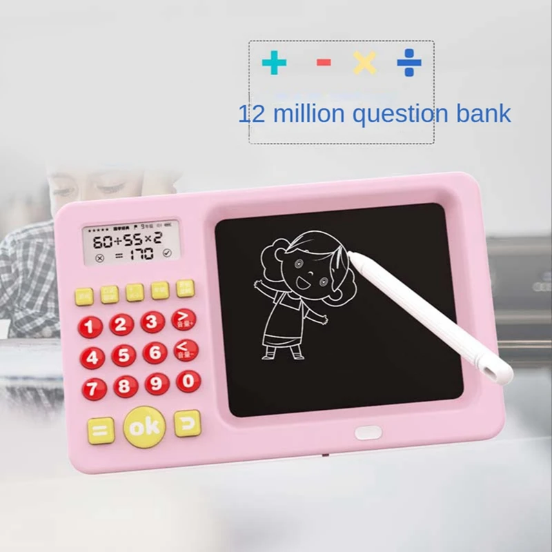 

2 In 1 Children's Math Mouth Calculation Enlightenment Early Education Calculator Thinking Training Writing Pad