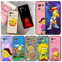 the simpson boy family silicone cover for xiaomi mi 12x 12 11 11t 11i 10t 10 pro lite ultra 5g 9t 9se a3 black phone case