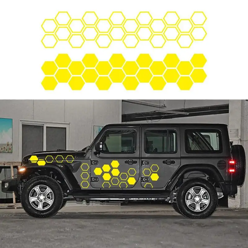 e o strukturze plastra miodu naklejki na samochody sześciokątne okna samochodu wodoodporne fajne samochodowe plaster