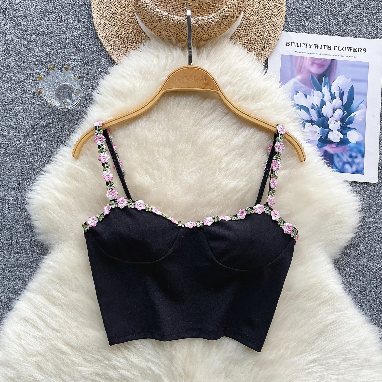 Шикарный ретро цветочный лоскутный Топ Без Рукавов французская модная майка