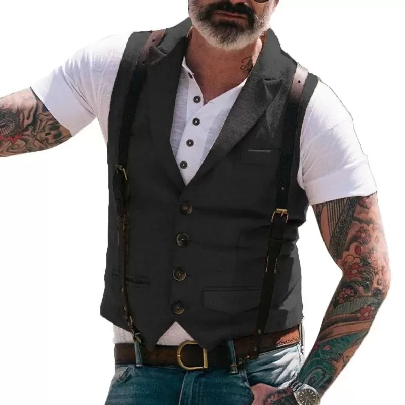 Men's Vests Suit Vest Retro Denim 