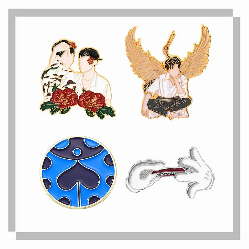 

Jackson Yee BKPP Hibiscus JOJO's Bizarre Adventure Enamel Pin Custom Ladybug Hand Lapel Badge Brooches Jewelry For Fan Gifts